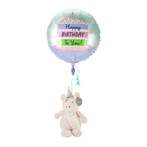 Piggy Wigg with Birthday Balloon